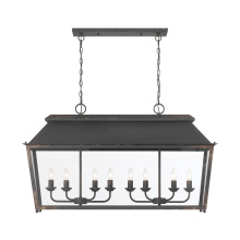 Golden 0804-LP ABI - Golden Lighting Abingdon 8-light Island Light in Antique Black Iron